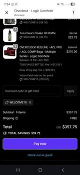 Welcome10 coupon verification screenshot