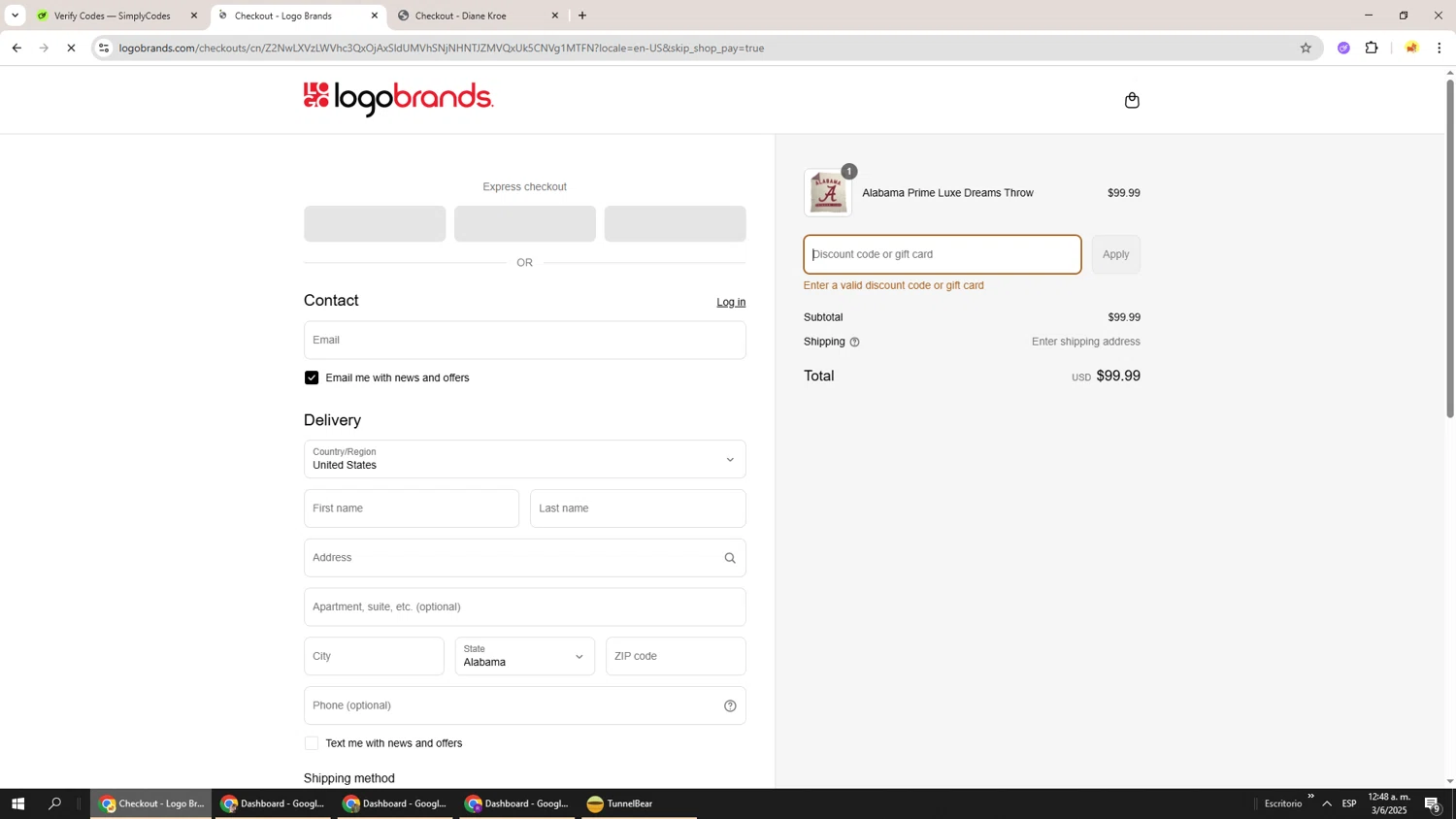 Logo Brands promo code screenshot showing code USA15 applied at Logo Brands checkout page. Uploaded by SimplyCodes community member Richard251 on Jun 3, 2025