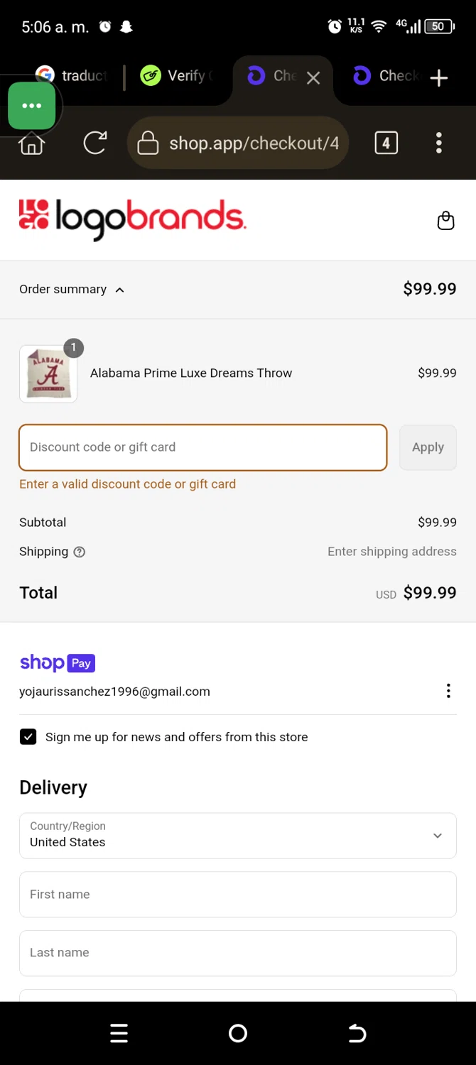 Logo Brands promo code screenshot showing code USA15 applied at Logo Brands checkout page. Uploaded by SimplyCodes community member Carolisea on Jun 3, 2025