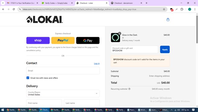 Lokai checkout page showing Lokai discount code box | Screenshot taken by SimplyCodes community member on Sep 4, 2025