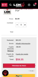 LOK Grips coupon verification screenshot