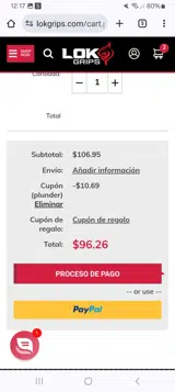 LOK Grips coupon verification screenshot