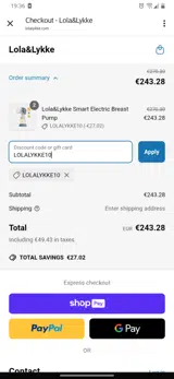 LOLALYKKE10 coupon verification screenshot