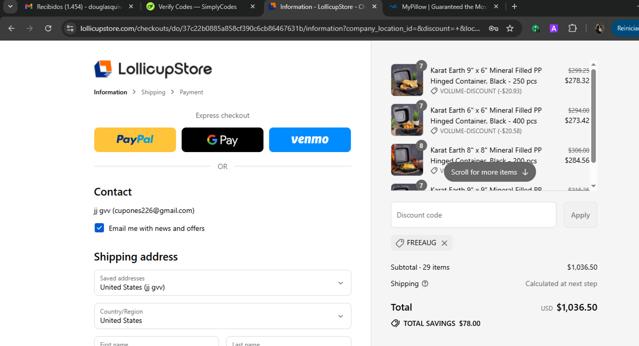 LollicupStore checkout page showing LollicupStore discount code box | Screenshot taken by SimplyCodes community member on Aug 30, 2025