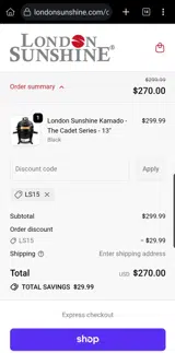 LS15 coupon verification screenshot