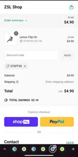 STAFF30 coupon verification screenshot