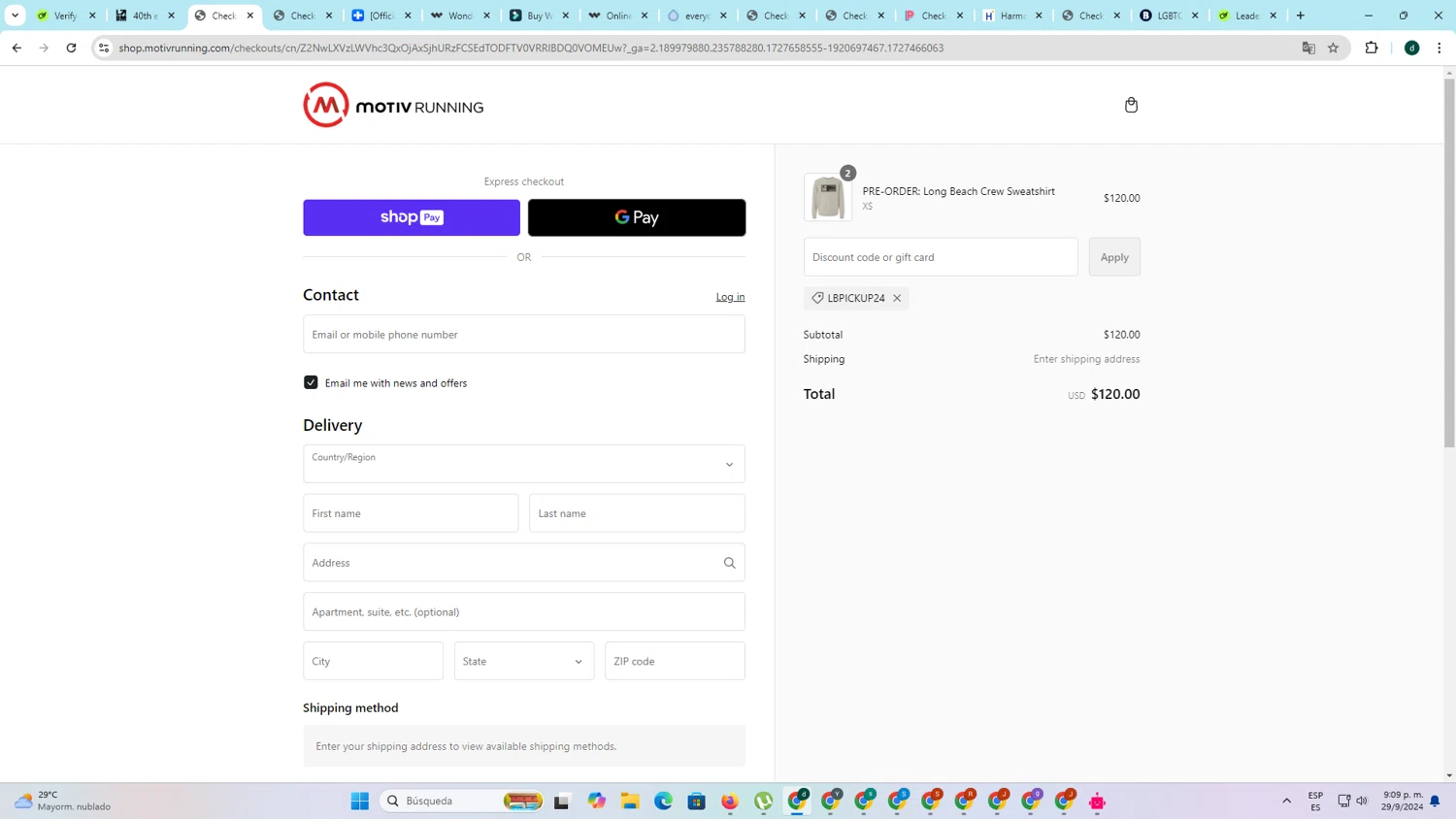 Long Beach Marathon checkout page showing Long Beach Marathon coupon code box | Screenshot taken by SimplyCodes community member on Sep 30, 2024