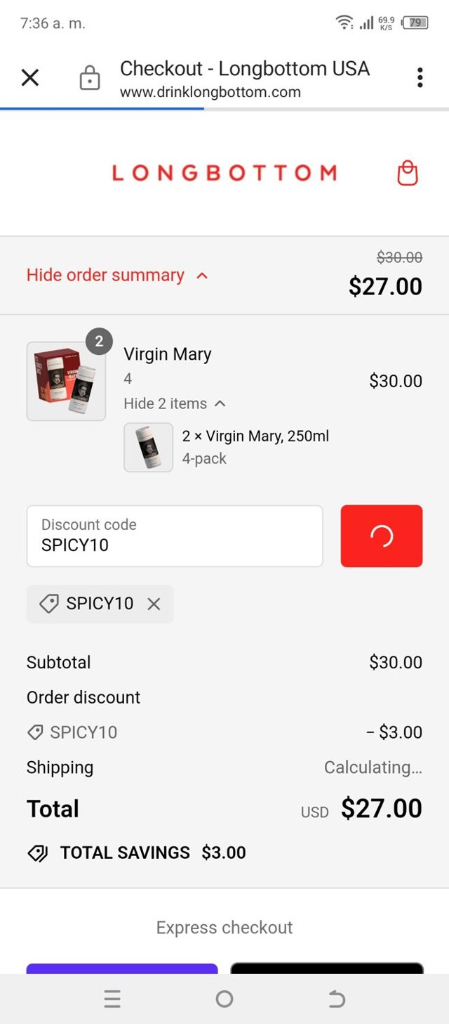 Longbottom & Co checkout page showing Longbottom & Co promo code box | Screenshot taken by SimplyCodes community member on Jun 26, 2024