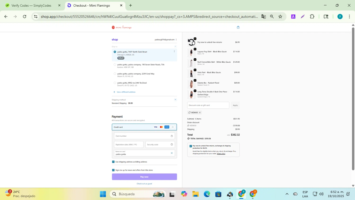 Longitude discount code screenshot showing code mdw30 applied at Longitude checkout page. Uploaded by SimplyCodes community member yadiracg074 on Oct 19, 2025