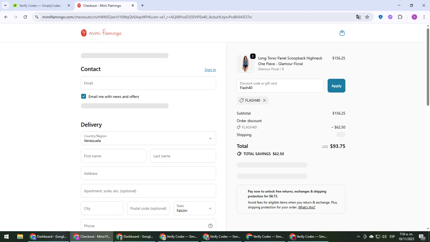 Longitude discount code screenshot showing code Flash40 applied at Longitude checkout page. Uploaded by SimplyCodes community member Son_Goku on Nov 18, 2025