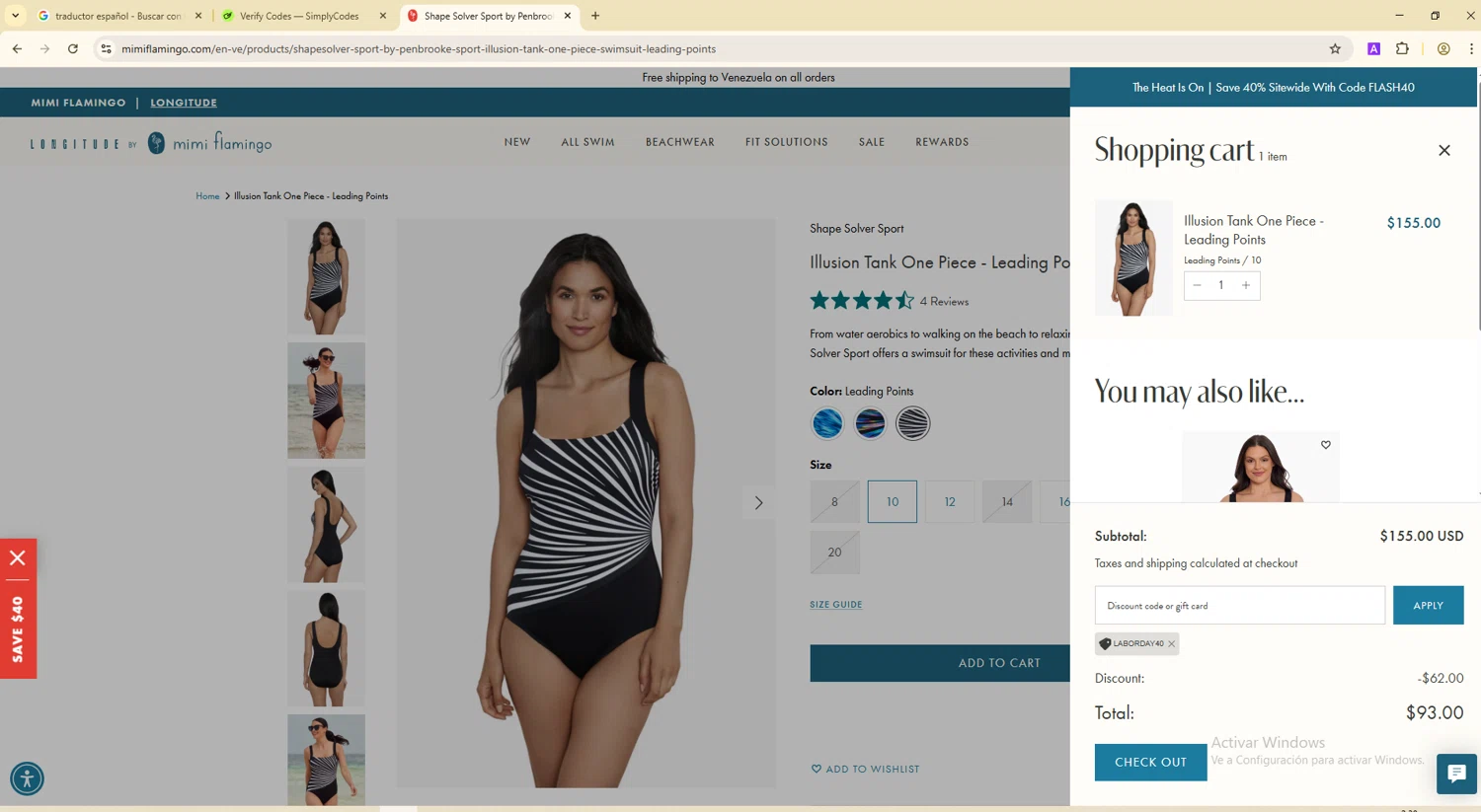 Longitude discount code screenshot showing code laborday40 applied at Longitude checkout page. Uploaded by SimplyCodes community member ScanGenius949 on Aug 29, 2025