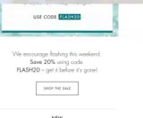 FLASH20 coupon verification screenshot