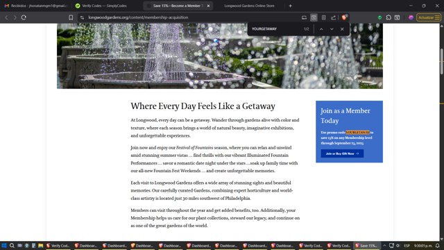 Longwood Gardens checkout page showing Longwood Gardens promo code box | Screenshot taken by SimplyCodes community member on Aug 12, 2025