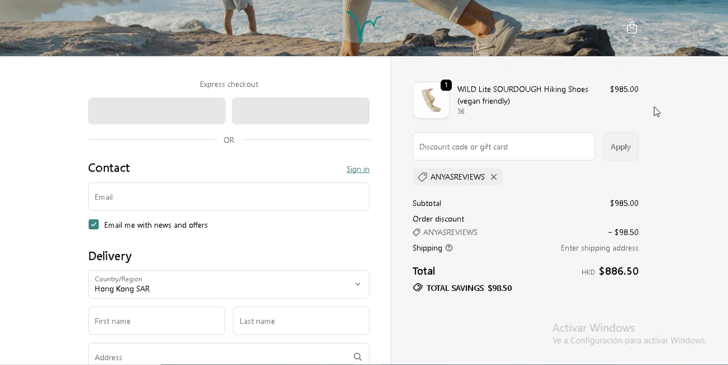Lonowear checkout page showing Lonowear discount code box | Screenshot taken by SimplyCodes community member on Feb 16, 2026