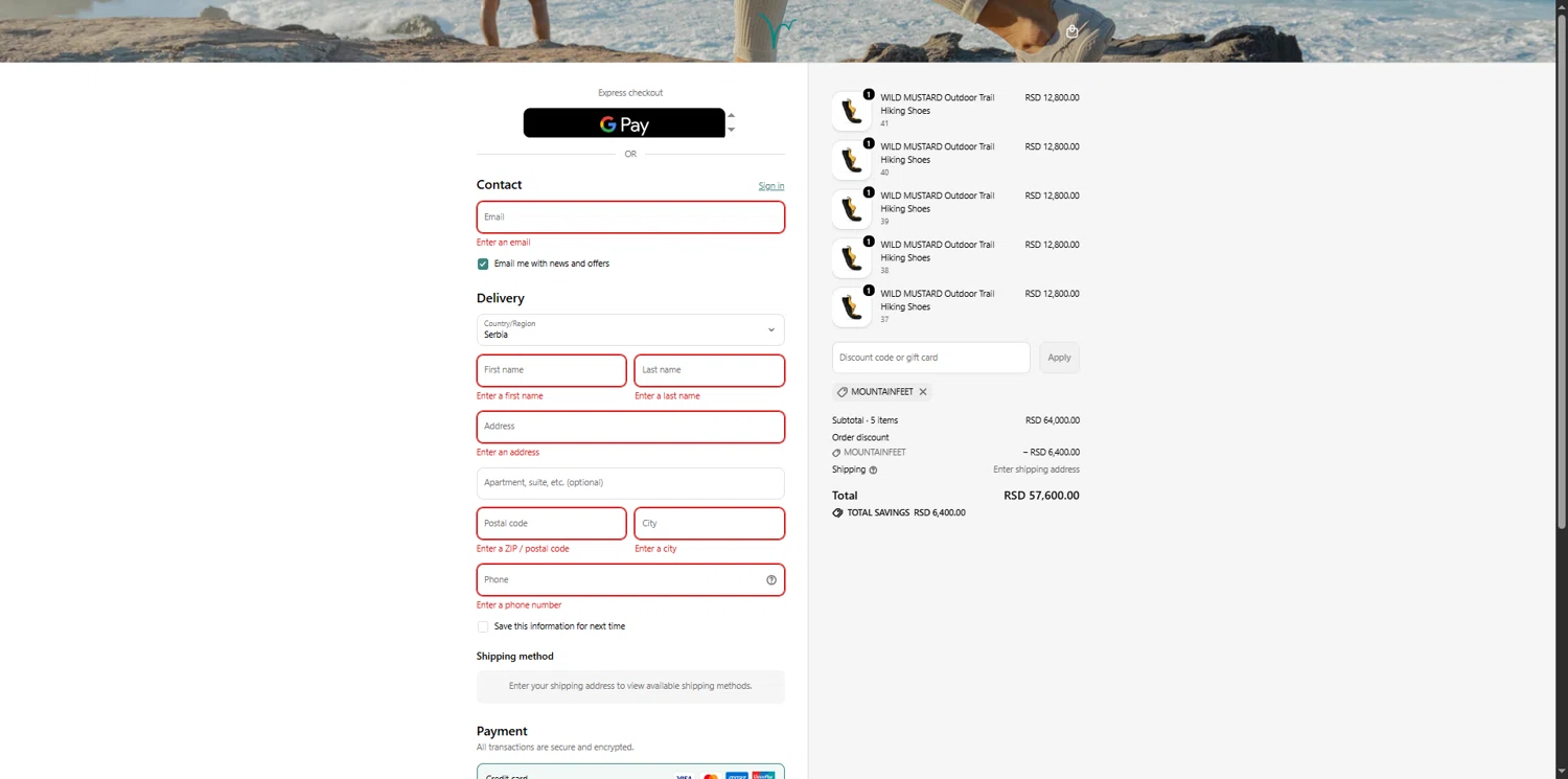 Lonowear checkout page showing Lonowear discount code box | Screenshot taken by SimplyCodes community member on Feb 7, 2026