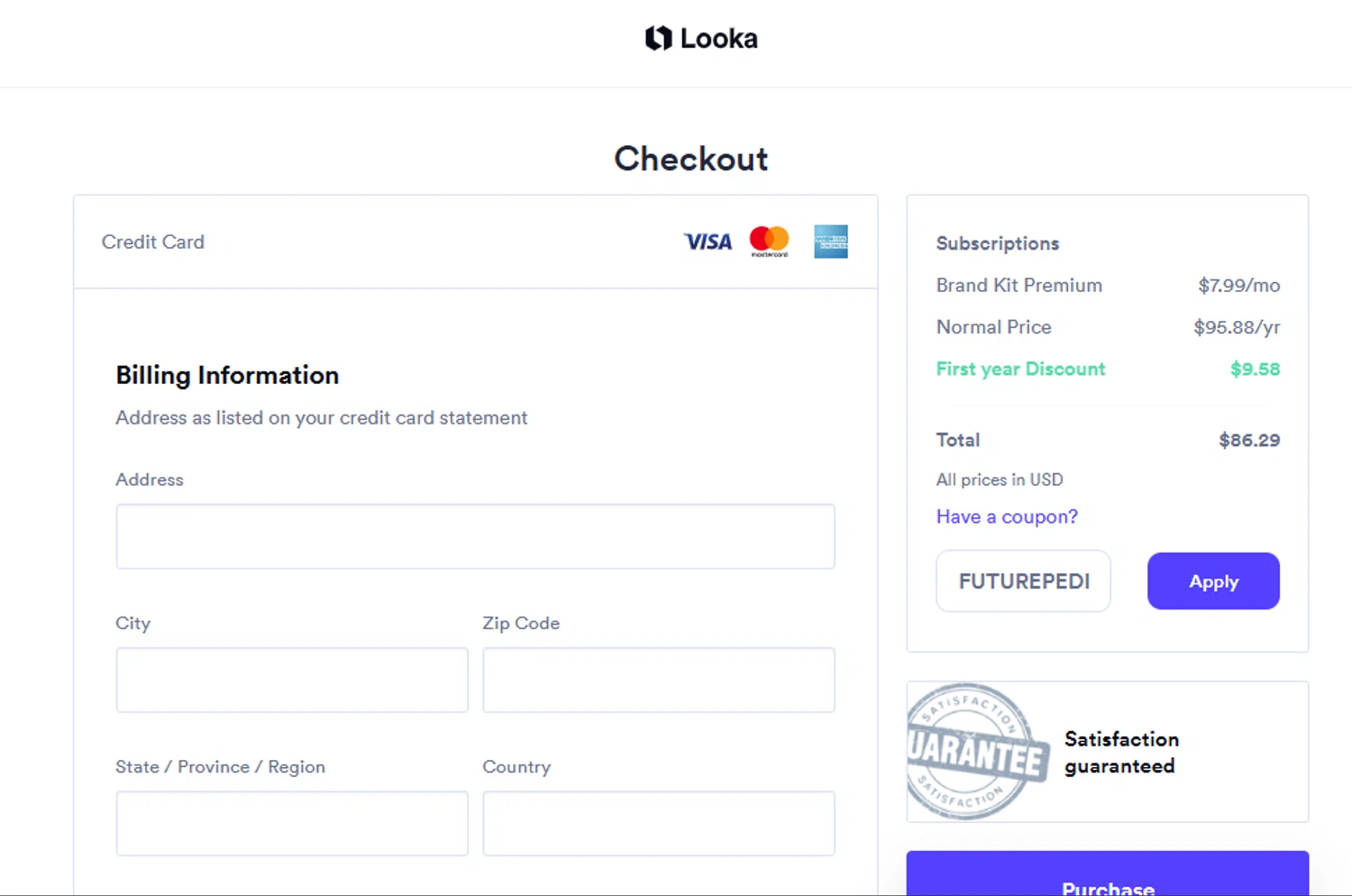 how to use Looka coupons
