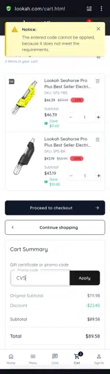 Lookah coupon verification screenshot