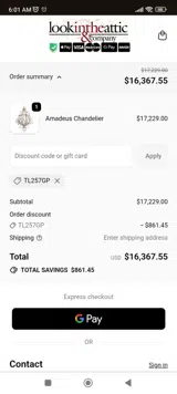 TL257GP coupon verification screenshot