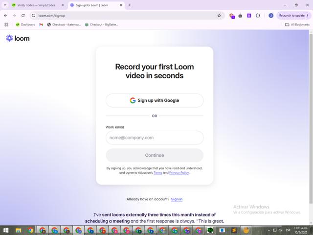 Loom checkout page showing Loom promo code box | Screenshot taken by SimplyCodes community member on Feb 15, 2025
