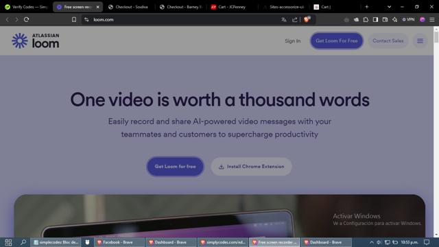 Loom checkout page showing Loom promo code box | Screenshot taken by SimplyCodes community member on Nov 26, 2024