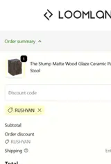 LOOMLAN coupon verification screenshot
