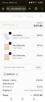 MOBILE10 coupon verification screenshot
