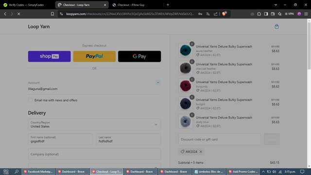 Loop checkout page showing Loop discount code box | Screenshot taken by SimplyCodes community member on Nov 8, 2024
