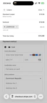 LoopCV coupon verification screenshot