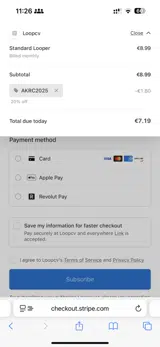 LoopCV coupon verification screenshot