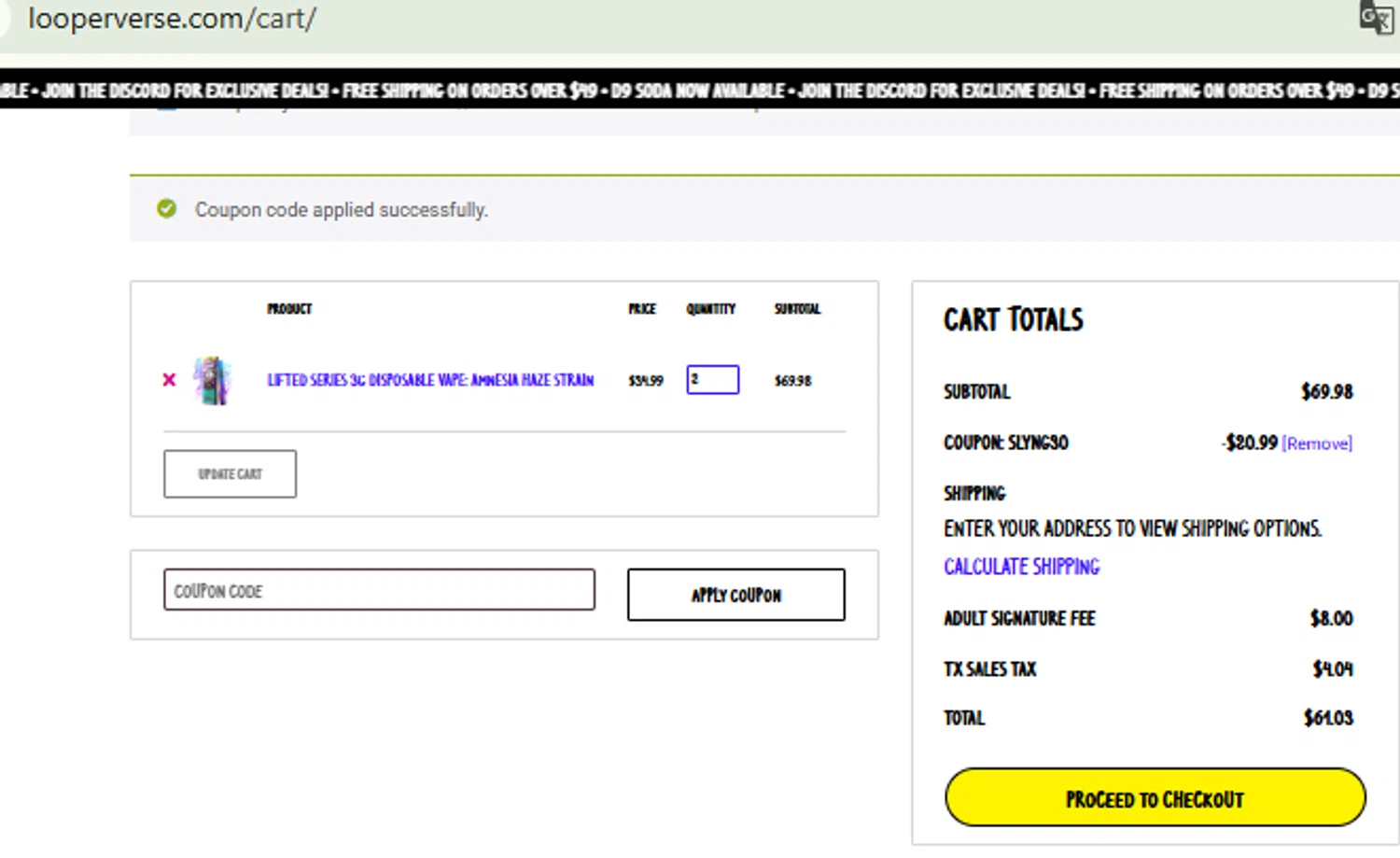 LooperVerse coupon code screenshot showing code slyng30 applied at LooperVerse checkout page. Uploaded by SimplyCodes community member CashMaestro9337 on Jun 23, 2025