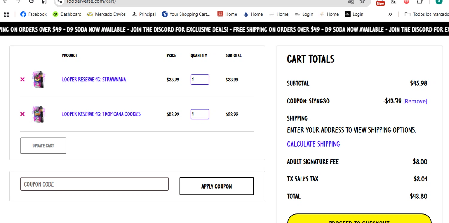 LooperVerse coupon code screenshot showing code slyng30 applied at LooperVerse checkout page. Uploaded by SimplyCodes community member anthonydiaz1 on Jun 4, 2025