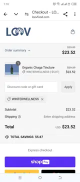 WINTERWELLNESS coupon verification screenshot