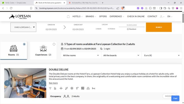 Lopesan Hotels checkout page showing Lopesan Hotels promo code box | Screenshot taken by SimplyCodes community member on Sep 2, 2025