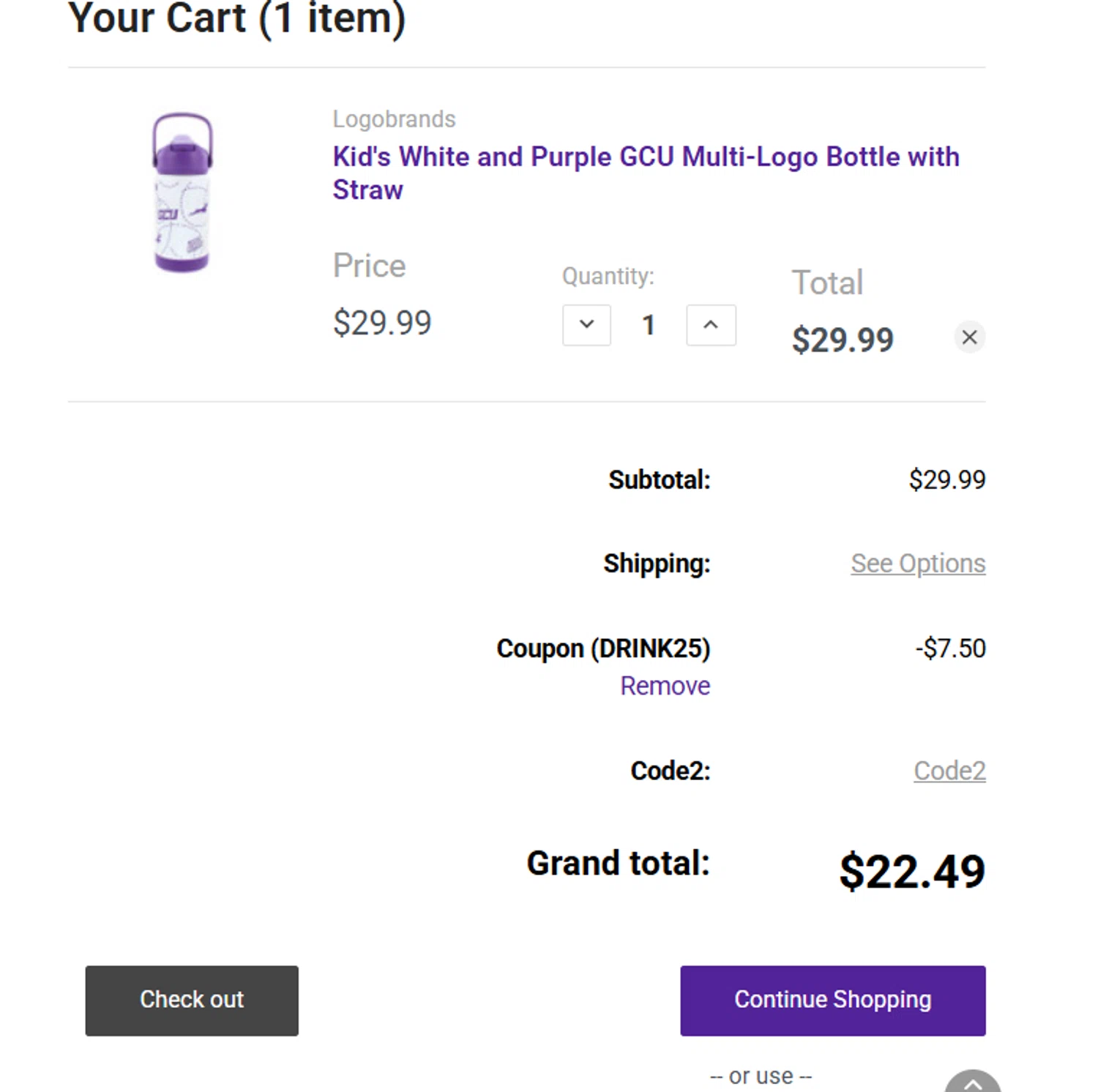 Lope Shops promo code screenshot showing code DRINK25 applied at Lope Shops checkout page. Uploaded by SimplyCodes community member _Flash_ on Jul 4, 2025