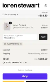 Loren Stewart coupon verification screenshot