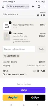 Loren Stewart coupon verification screenshot