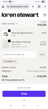 Loren Stewart coupon verification screenshot