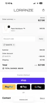 SAVE175 coupon verification screenshot