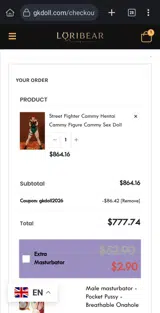 LORIBEAR coupon verification screenshot