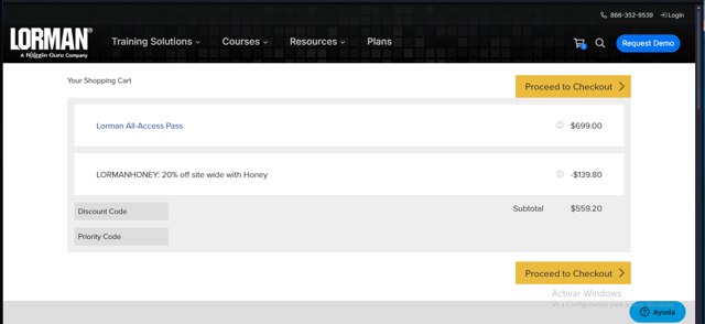 Lorman checkout page showing Lorman discount code box | Screenshot taken by SimplyCodes community member on Jun 30, 2025