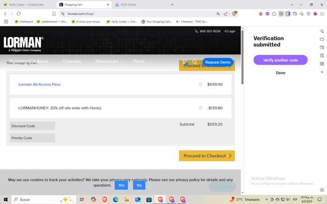 Lorman checkout page showing Lorman discount code box | Screenshot taken by SimplyCodes community member on Jun 9, 2025