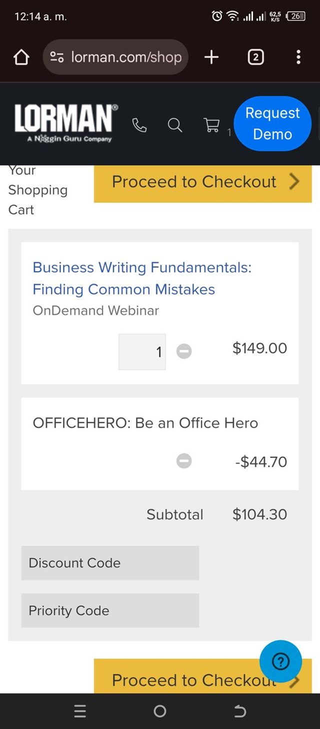 Lorman checkout page showing Lorman discount code box | Screenshot taken by SimplyCodes community member on Jun 30, 2025