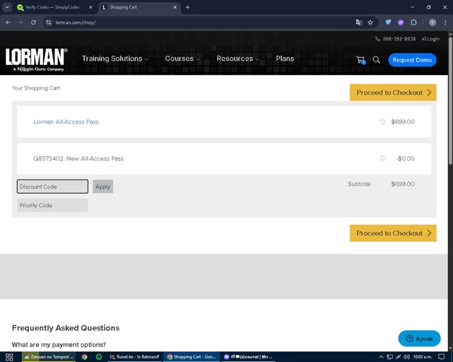 Lorman checkout page showing Lorman discount code box | Screenshot taken by SimplyCodes community member on Jul 6, 2025