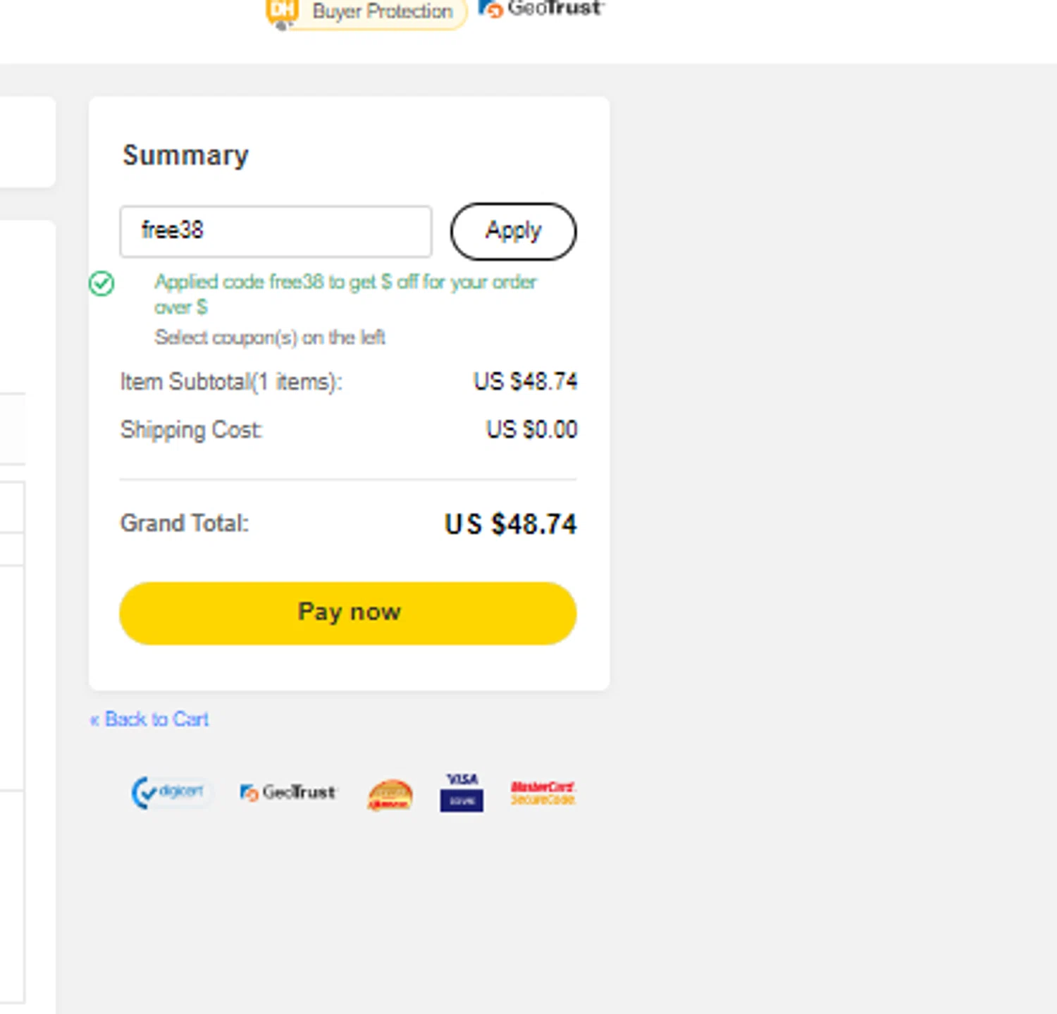 Los Angeles Comic Con checkout page showing Los Angeles Comic Con promo code box | Screenshot taken by SimplyCodes community member on Sep 22, 2024