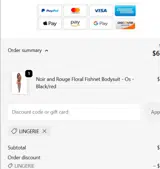 LINGERIE coupon verification screenshot