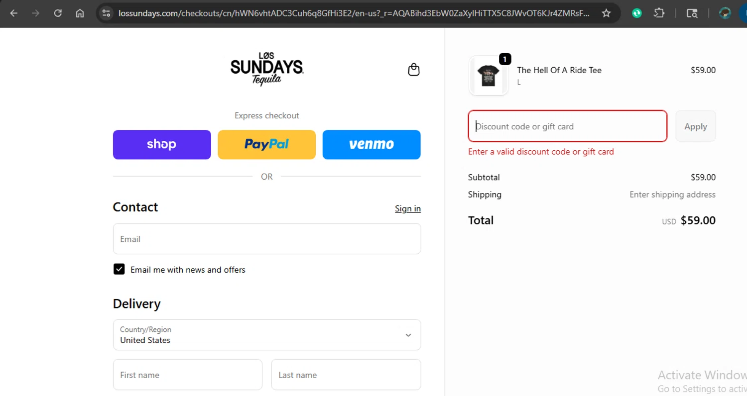 Los Sundays discount code screenshot showing code SANTA applied at Los Sundays checkout page. Uploaded by SimplyCodes community member MariaCorinaMachado on Dec 27, 2025
