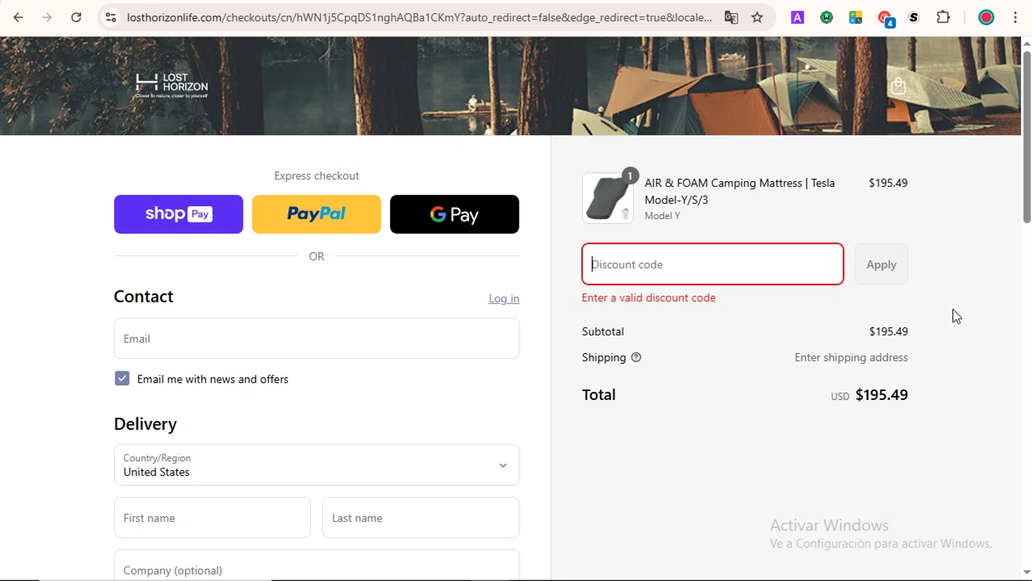 Lost Horizon discount code screenshot showing code BFCM30 applied at Lost Horizon checkout page. Uploaded by SimplyCodes community member LOVECOUPON on Aug 12, 2025