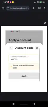 NISC25 coupon verification screenshot