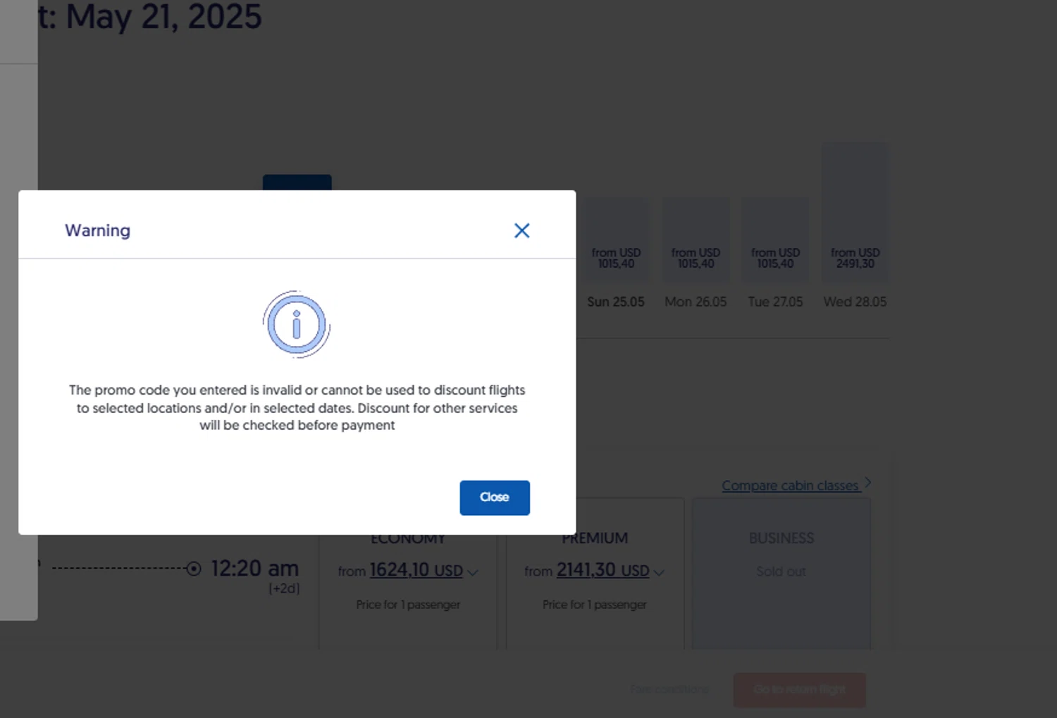 LOT Polish Airlines promo code screenshot showing code 50 applied at LOT Polish Airlines checkout page. Uploaded by SimplyCodes community member SimplyCVerlie on May 14, 2025