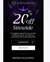 Lotus Moon coupon verification screenshot